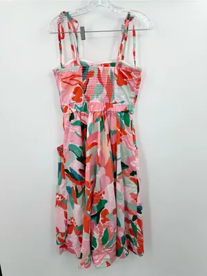 Jessie Zhao New York Marissa Watermelon Pink Imagination Midi Dress Size 6 thumbnail 3