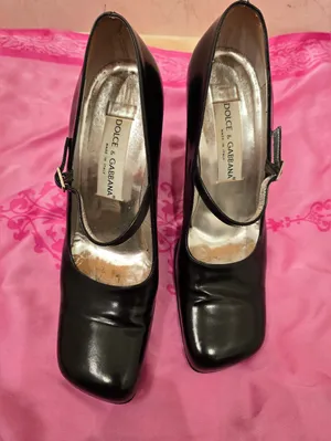 Dolce & Gabbana Leather Vintage mary jane classic square toe Block Heel 37.5 thumbnail 6