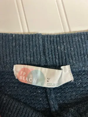 Free People Beach Hailee Sweater High Rise Wide Leg Pants Size Large Blue thumbnail 4