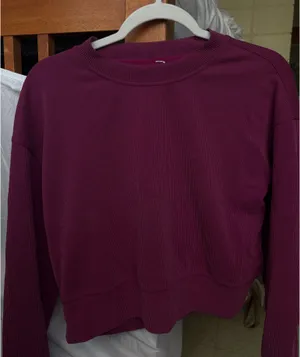 Lululemon Perfectly Oversized Ribbed Crop Crew Magenta thumbnail 1
