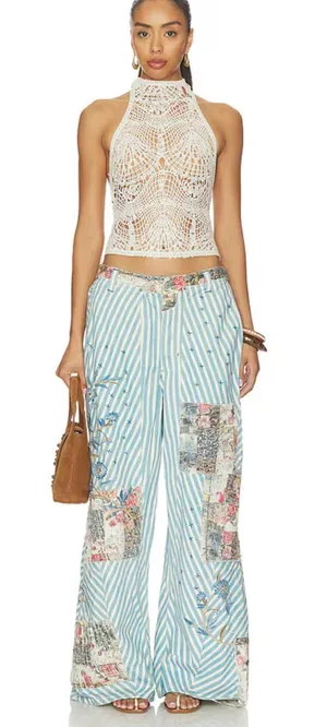 Free People Runyon Canyon Patch Wide Leg Jeans thumbnail 1