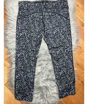 NIKE Epic Run Dri-FIT Performance Tights Black Gray Leopard Print Leggings SZ XL thumbnail 3