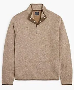 NWT J crew Marled fleece half-snap pullover Sz M Sold Out - 3 cuts box cutter thumbnail 1