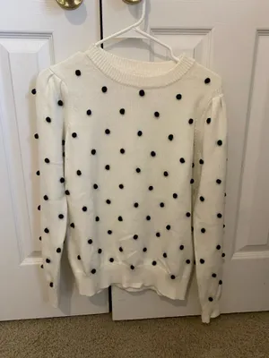 Polka Dot Sweater Pink Lily Cream Textured thumbnail 1