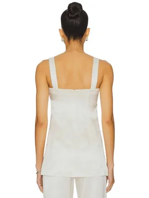 Amanda Uprichard Mariko Top in Ivory Small New Womens Sleeveless Tank Tunic thumbnail 2