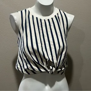 Zara Women's Striped Knotted Crop Tank Top Multicolor Size S thumbnail 7