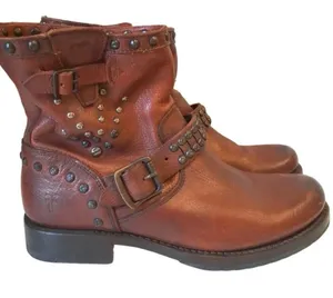 Frye Veronica cognac leather moto boots. Size 8 thumbnail 1