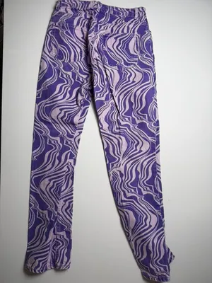 ZARA Funky Purple Pink Swirl Print Straight Leg Y2K Retro Jeans EUR 40 USA 8 thumbnail 7