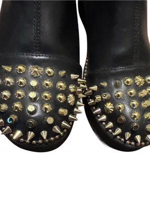 NWOT Cape Robin Pull-on Ankle Booties with Spikes- Black Gold Goth Punk Size 6 thumbnail 7