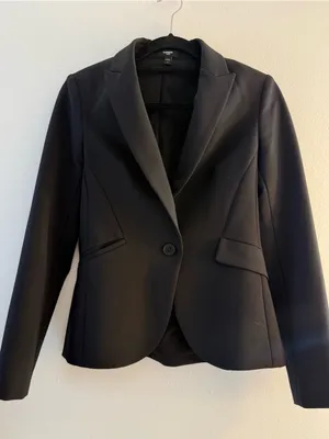 Express Black Single-Button Tailored Blazer thumbnail 1