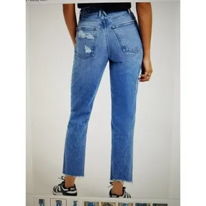 Good American Good Vintage Straight Leg Fray Jeans Indigo Blue Women's Sz 6/28 thumbnail 2