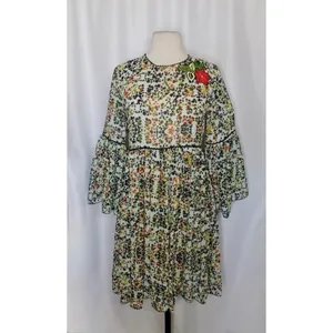 Anthropologie BHANUNI by JYOTI Libra Embroidered Tunic Dress Floral Size 2 thumbnail 2