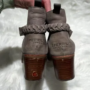 Sperry braided booties, grey‎ leather, size 8 thumbnail 7