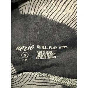 Aerie Chill. Play.‎ Move Leggings Black and Gray Patterned Activewear thumbnail 4