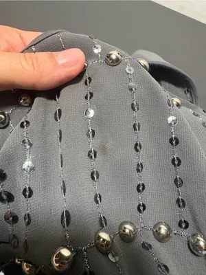 EXPRESS Y2K Studded Grey Racerback Tank Top thumbnail 7