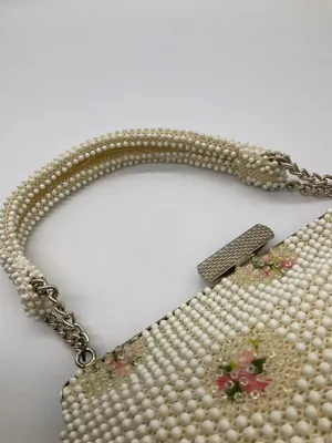 VINTAGE CORDÉ BEADS HANDBAG White thumbnail 5
