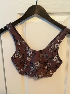 Aerie Offline Real Me Floral Print Sports Bra thumbnail 2