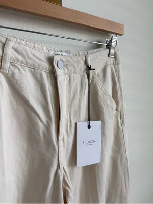 Hidden Jeans Nori High Rise Super Wide Leg Cream Pants Size 25 NWT thumbnail 9