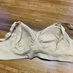Hofish Nursing Bra Womens Size‎ XL Beige Sleep Maternity Wireless Comfort Padded thumbnail 5