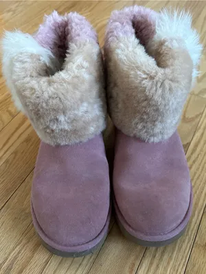 UGG Suede Shearling Ankle Boots in Dusty Rose thumbnail 2