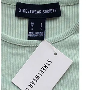 NWT ~ STREETWEAR SOCIETY Short Cropped Lime Green Ribbed Top ~ Women's SMALL thumbnail 5