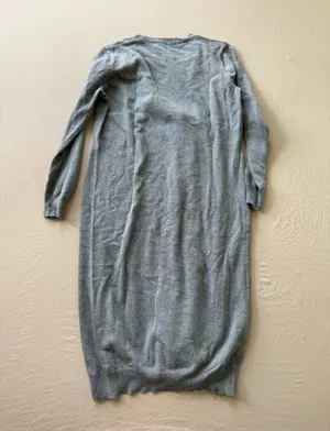 long sleeve midi sweater dress Gray thumbnail 2