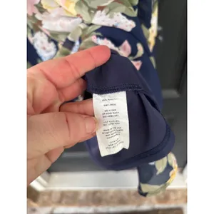 Show Me Your Mumu Kylie Lace Up Floral Dress Navy Blue XS Short Sleeve Mini thumbnail 6