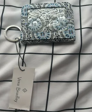 Vera Bradley Floral Keychain Wallet in Blue and White thumbnail 2