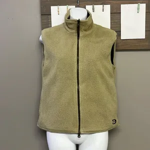 Nike Reversible Olive Tan Two Fabric Mock Neck Two Way Full Zip Up Vest- Small thumbnail 9