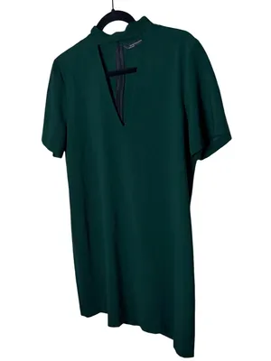 ZARA Green Choker Neck Cutout Shift Mini Dress NWOT Size M thumbnail 3