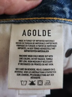 O Agolde Light Blue Distressed Denim Cutoff Shorts Size 28 thumbnail 5