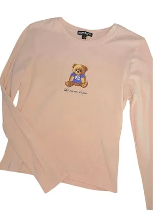 Jun & Ivy Graphic Bear Long Sleeve Baby Tee thumbnail 1