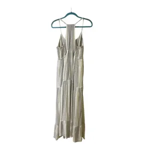Liverpool Los Angeles tiered maxi dress vintage white & black boho sz Large thumbnail 2