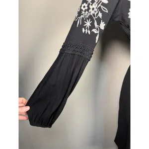Francesca's Blue Rain Embroidered Boho Peasant Mini Dress‎ S Johnny Was Vibes thumbnail 4