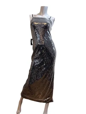 Drapey Shimmering Sparkle Metallic Sequin Corey Slip Dress Ever New Sz 0 thumbnail 4