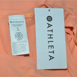 NWT Athleta Momentum 2.0 Seamless Tank Cropped XL Peach Wicking UV Protection thumbnail 6