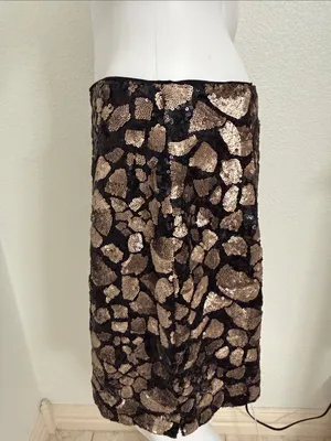 Line & Dot Black Sequin Floral Mini Skirt thumbnail 4