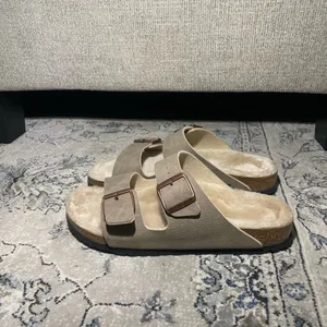 Birkenstock Arizona Shearling Desert Dust Gray Taupe Sandals thumbnail 10