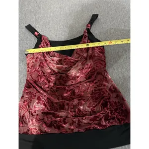 Studio Y Women's Y2K Style Floral Embossed Draped Blouse Tank Sz XL thumbnail 8