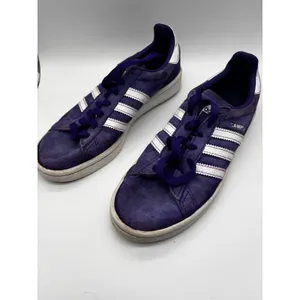 Adidas‎ Campus Sneakers Womens 5 Purple Suede Low Top Classic 3 Stripe Shoes thumbnail 2