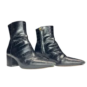 Thursday Boot Co Luna Black Croc Leather Ankle‎ Boots Size 6 EUC thumbnail 2
