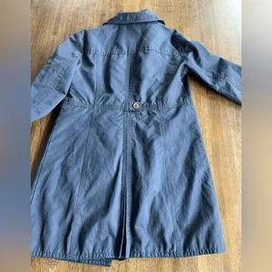 Eddie Bauer Navy Christine Trench Coat Cotton Nylon Preppy Classic - Size XS thumbnail 8
