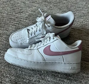Nike Air Force Ones with Pink Swoosh size 9.5 thumbnail 1
