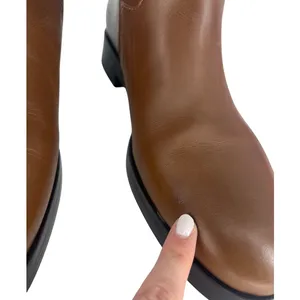 Tory Burch Riding Logo Embossed Leather Knee‎ High Boots Brown 10.5 thumbnail 7