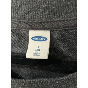 Old Navy Gray Floral Embroidered Raglan Pullover Sweatshirt Cozy Large Tall thumbnail 3