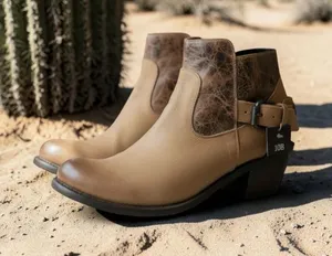 J.B. Dillon leather leather distressed western ankle boots NEW 10 thumbnail 1