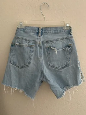 Brandy Melville Distressed Jean Shorts thumbnail 3