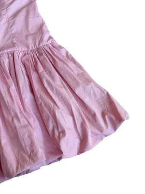 Abercrombie & Fitch Pink Bubble Hem Mini Dress Strapless Barbie Size Large NWT thumbnail 4