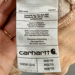 Carhartt Peach Orange Heathered Pullover Hoodie Thumbholes Women's Medium Casual thumbnail 6