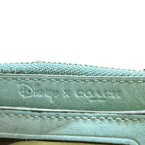 Coach X Disney Blue Leather ID Card Coin Wallet thumbnail 3